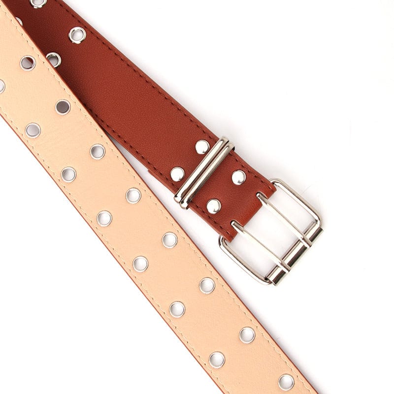 Kobine Women's Punk Grommet Faux Leather Belt