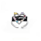 Kobine Women's Punk Heart Cutout Ring