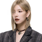 Kobine Women's Punk Heart Distressed Earrings