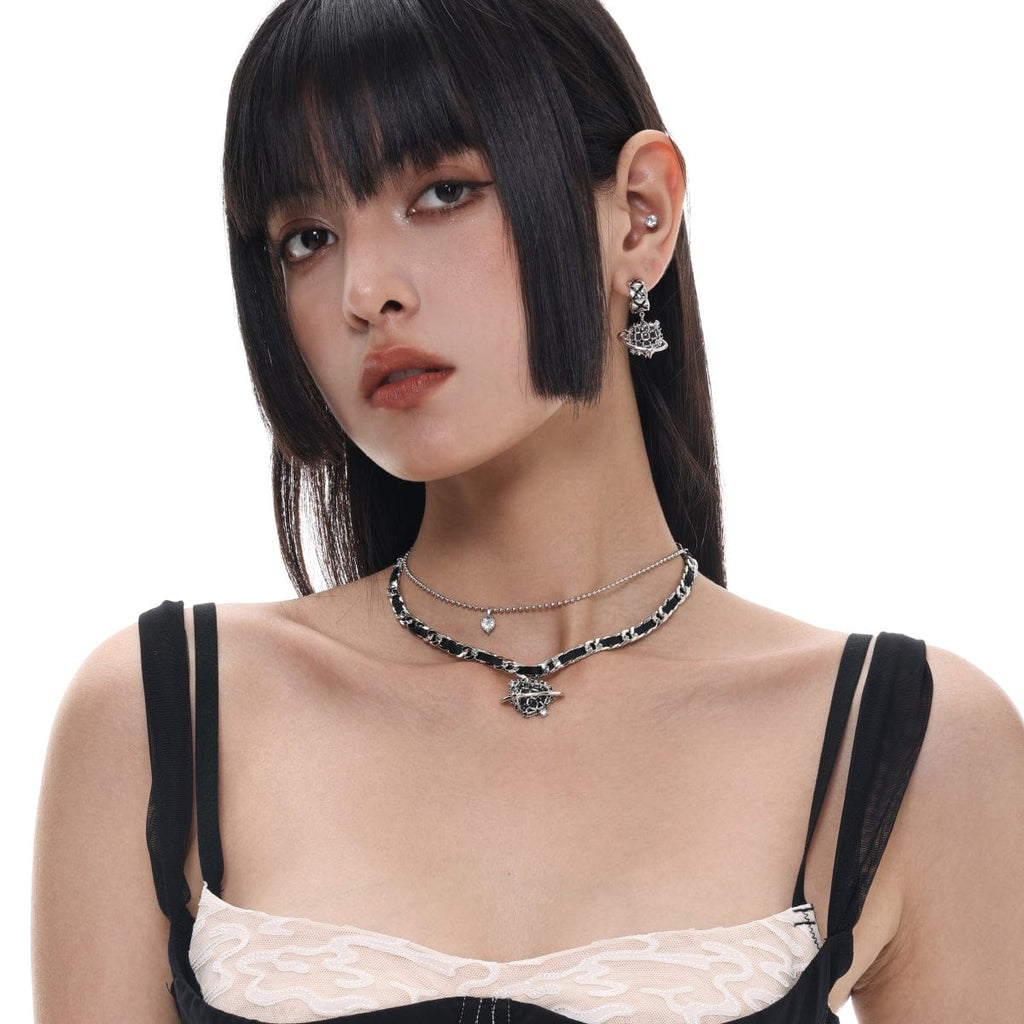 Kobine Women's Punk Heart Earrings