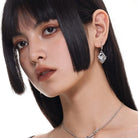 Kobine Women's Punk Heart Graffiti Earrings