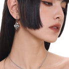 Kobine Women's Punk Heart Graffiti Earrings