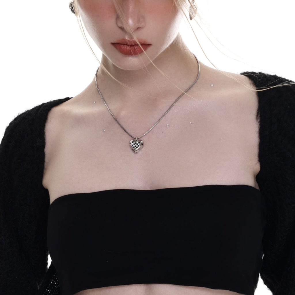 Kobine Women's Punk Heart Multi-layered Necklace