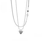 Kobine Women's Punk Heart Multi-layered Necklace