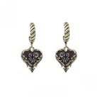 Kobine Women's Punk Heart Rose Distressed Earrings