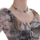 Kobine Damen-Halskette mit Punk-Motiv, unregelmäßigem Diamant-Stern