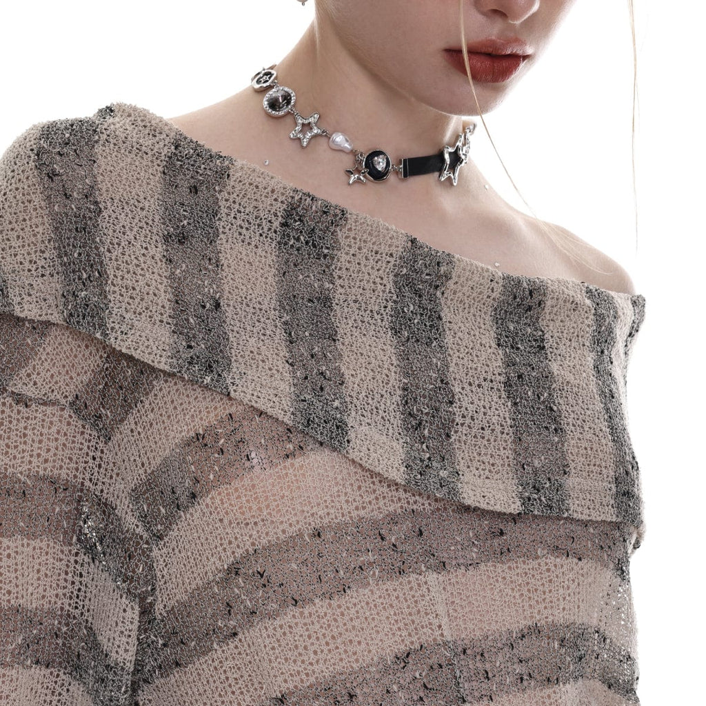Kobine Women's Punk Irregular Star Baroque Pearl Necklace