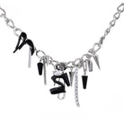 Kobine Women's Punk Irregular Zircon Studded Choker