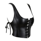 Kobine Women's Punk Lacing-up Faux Leather Bustier