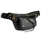 Kobine Women's Punk Lacing-up Metal Nails Waist Bag