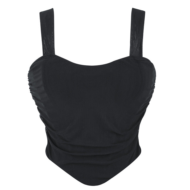 Corsetto sopraseno con reggicalze in rete punk da donna Kobine