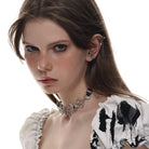 Kobine Damen-Halsband mit Punk-Metall-Schmetterlingen