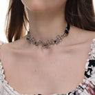 Kobine Damen-Halsband mit Punk-Metall-Schmetterlingen