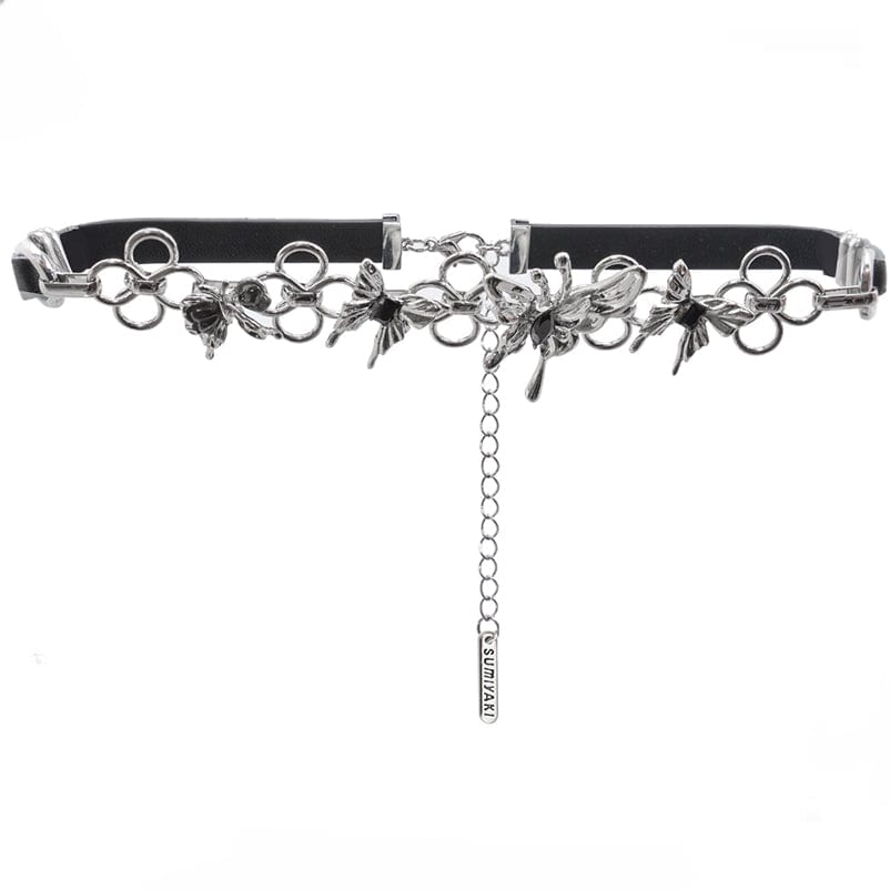 Kobine Damen-Halsband mit Punk-Metall-Schmetterlingen