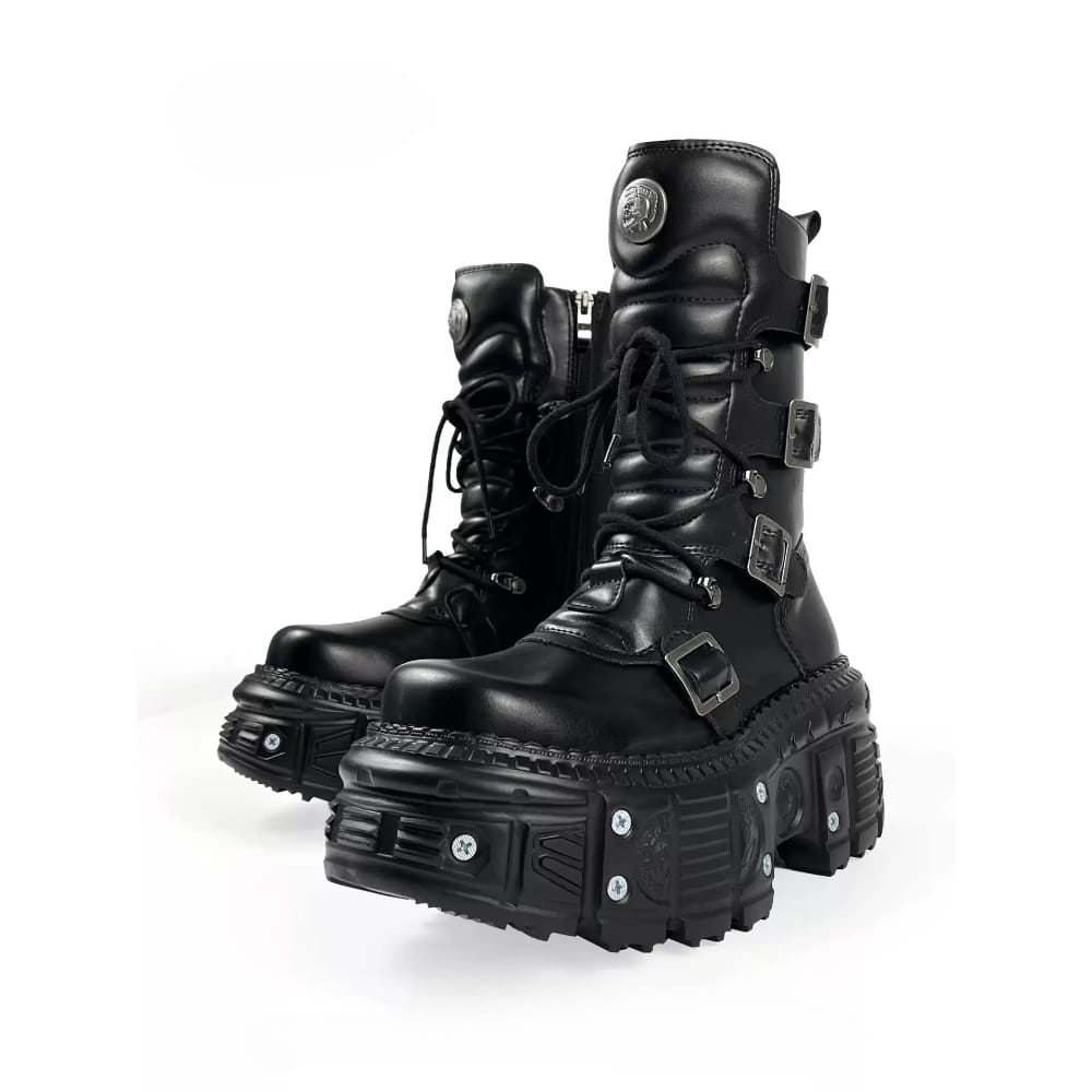 Women's Gothic Punk Buckle Mary Jane Shoes