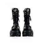 Kobine Women's Punk Multi Buckle Strap Side Zipper Stacked Platform Boots