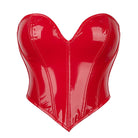 Kobine Women's Punk Patent Leather Heart Overbust Corset