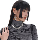 Kobine Women's Punk Pearl Cross Necklace