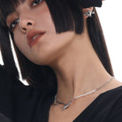 Kobine Women's Punk Pierced Arrow Heart Necklace