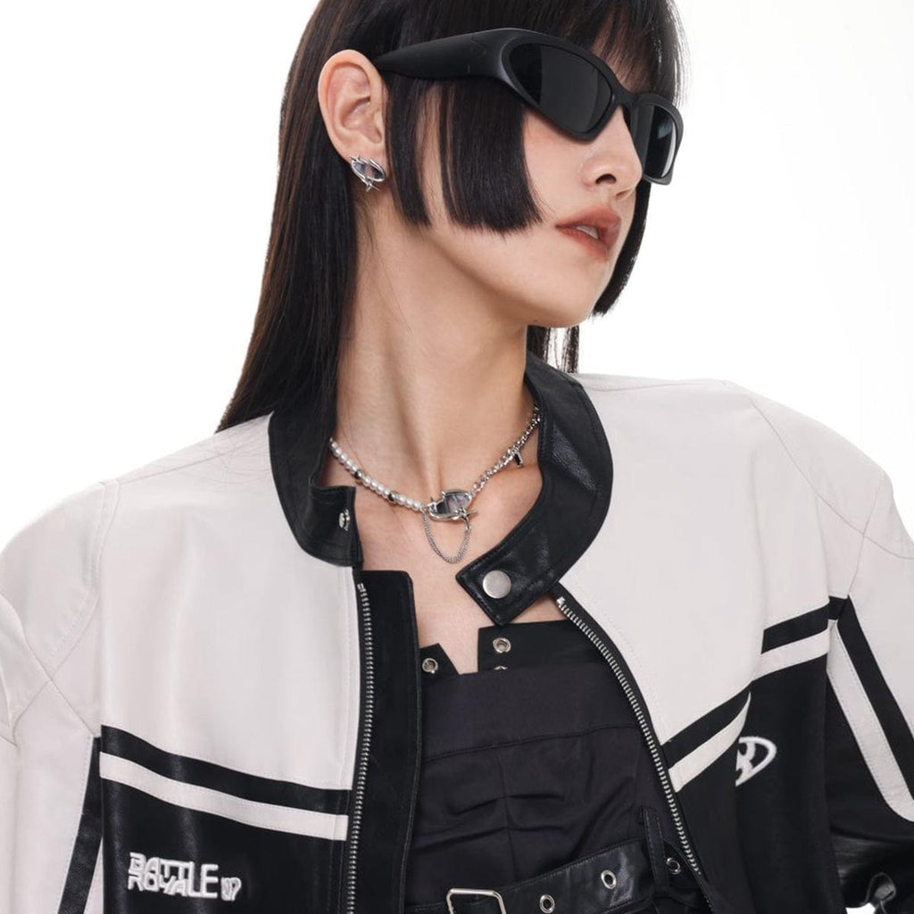 Kobine Women's Punk Planet Pearl Necklace