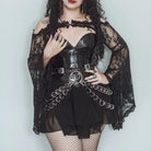 Kobine Damen Punk Tiefer aus Lackleder Überbrustkorsett