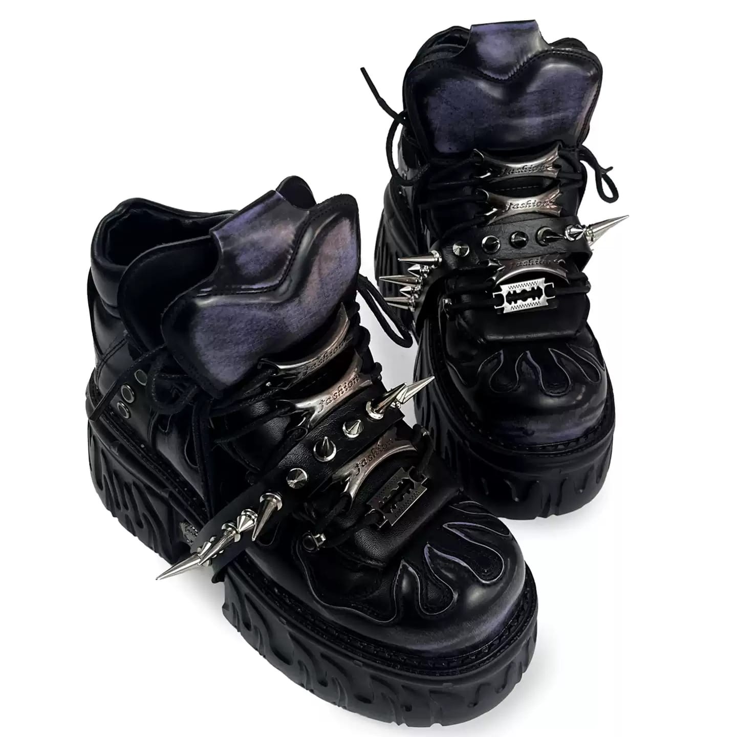 Women's Gothic Punk Patent Leather Buskin Boots – Punk Design