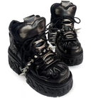 Kobine Women's Punk Rock Spiked Chunky Platform Shoes