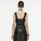 Kobine Damen Punk-Tanktop aus gerüschtem Kunstleder