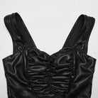 Kobine Damen Punk-Tanktop aus gerüschtem Kunstleder