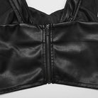 Kobine Damen Punk-Tanktop aus gerüschtem Kunstleder