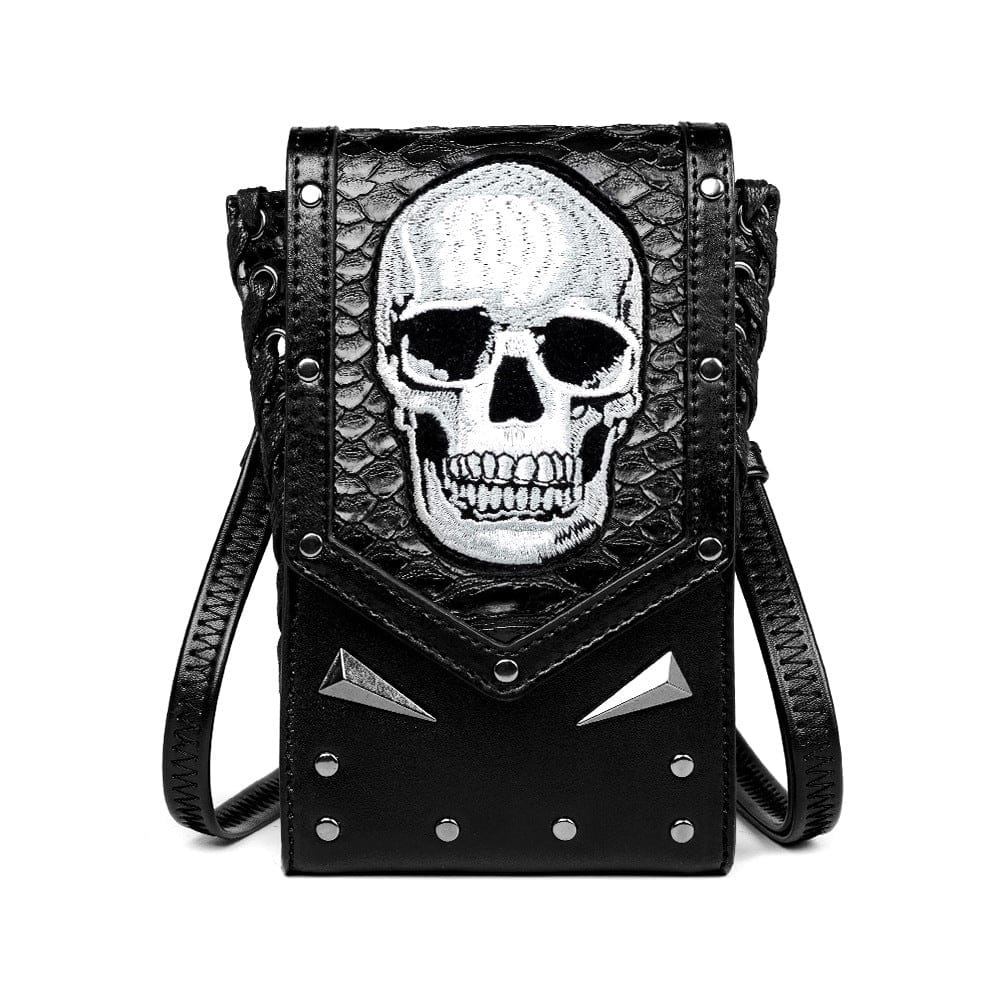 Kobine Women's Punk Skull Pattern Rivet Bag