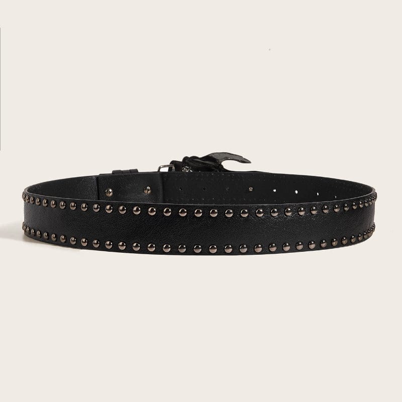 Women's Punk Skull Studded Wide Belt - Punk Design