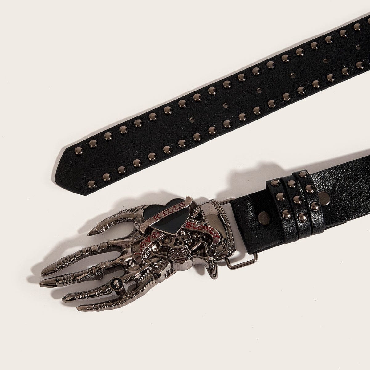 Women's Punk Skull Studded Wide Belt - Punk Design