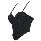 Kobine Women's Punk Solid Color Lace-up Slip Bustier