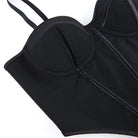 Kobine Women's Punk Solid Color Lace-up Slip Bustier