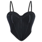 Kobine Women's Punk Solid Color Lace-up Slip Bustier