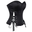 Kobine Women's Punk Solid Color Zip Lace-up Overbust Corset