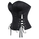 Kobine Women's Punk Solid Color Zip Lace-up Overbust Corset