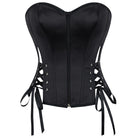Kobine Women's Punk Solid Color Zip Lace-up Overbust Corset