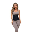 Kobine Women's Punk Solid Color Zipper Overbust Corset