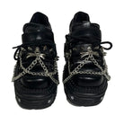 Kobine Women's Punk Spiked Chain Chunky Platform Shoes