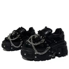 Kobine Women's Punk Spiked Chain Chunky Platform Shoes