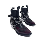 Kobine Women's Punk Spiked Chain Motorcycle Boots