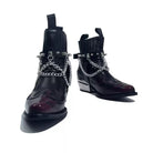 Kobine Women's Punk Spiked Chain Motorcycle Boots