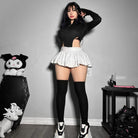 Kobine Women's Punk Stand Collar Zipper Romper