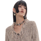 Kobine Women's Punk Star Button Necklace