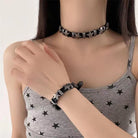 Kobine Women's Punk Star Faux Leather Choker