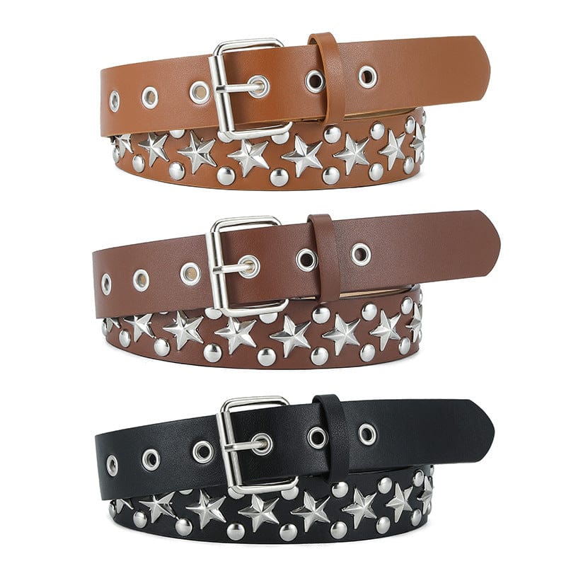 Kobine Women's Punk Star Studded Belts