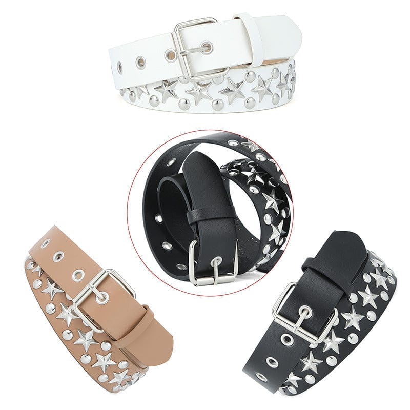 Kobine Women's Punk Star Studded Belts