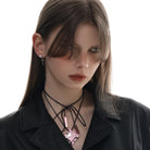 Kobine Women's Punk Strappy Square Necklace